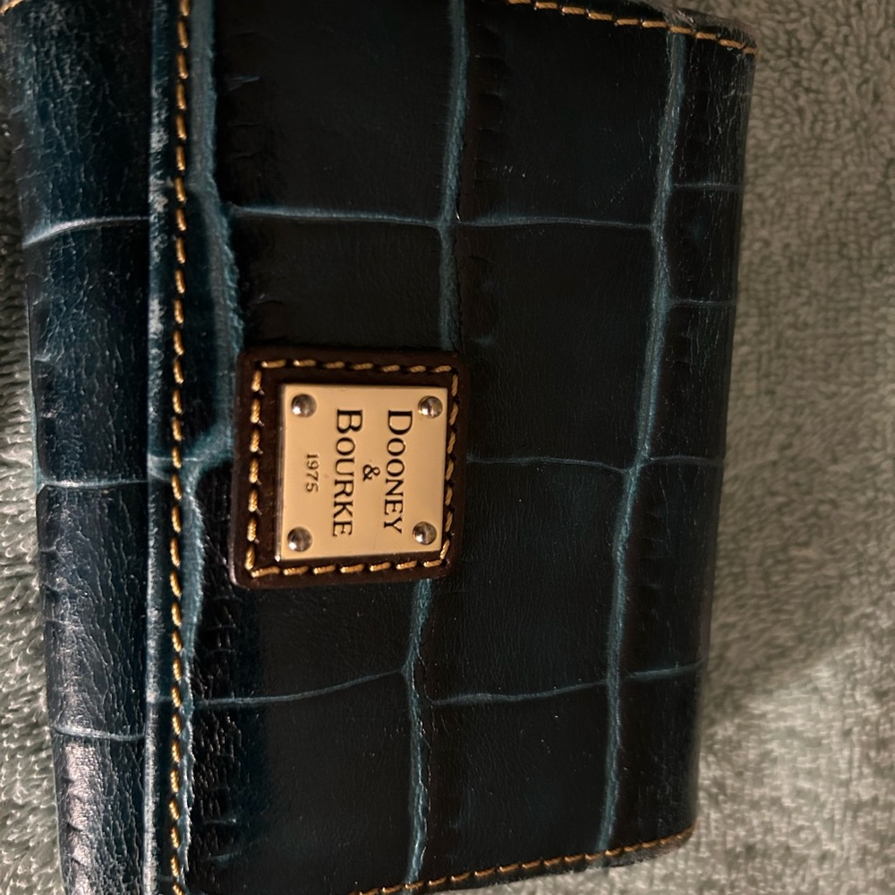 Dooney & Bourke Dark Blue Crocodile Embossed Wallet